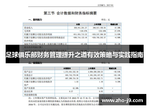 足球俱乐部财务管理提升之道有效策略与实践指南